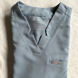 Figs Scrub Top - Dusty Blue